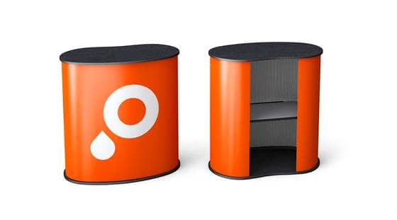 Mostradores curvados para ferias