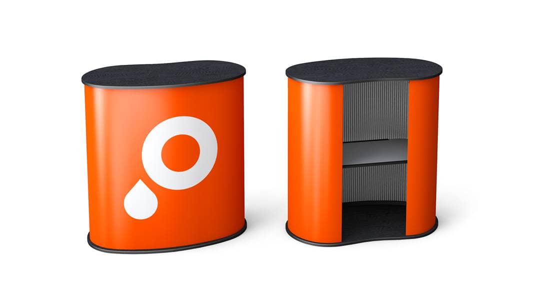 Mostradores curvados para ferias