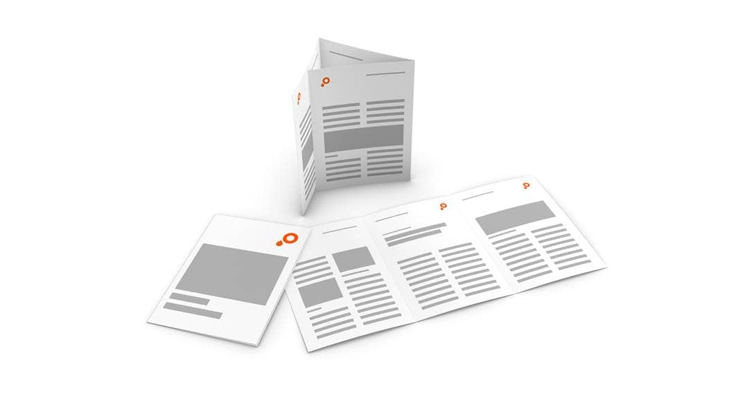 Folletos plegado envolvente vertical