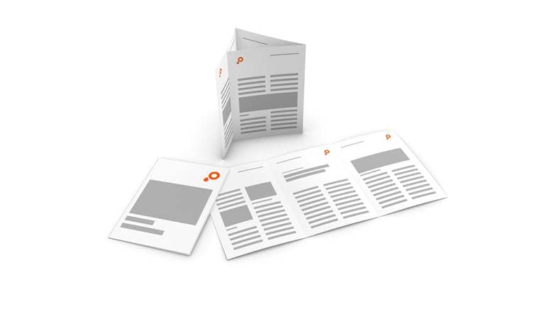 Folletos plegado envolvente vertical