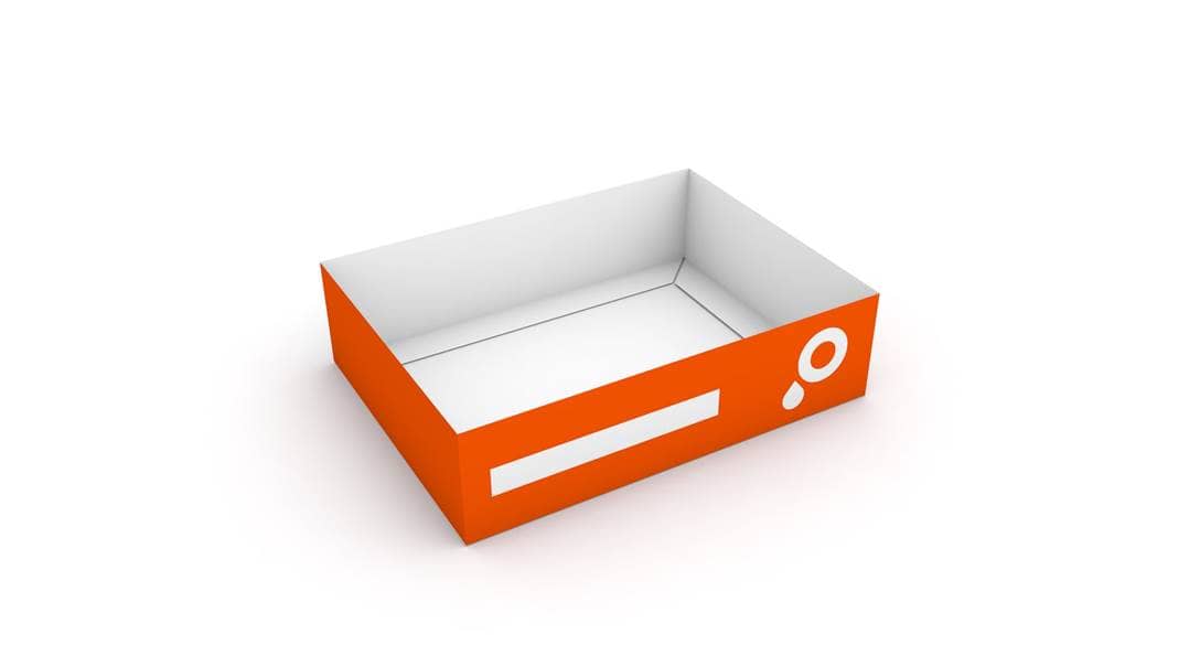 Bandeja de cartón automontable Abierta