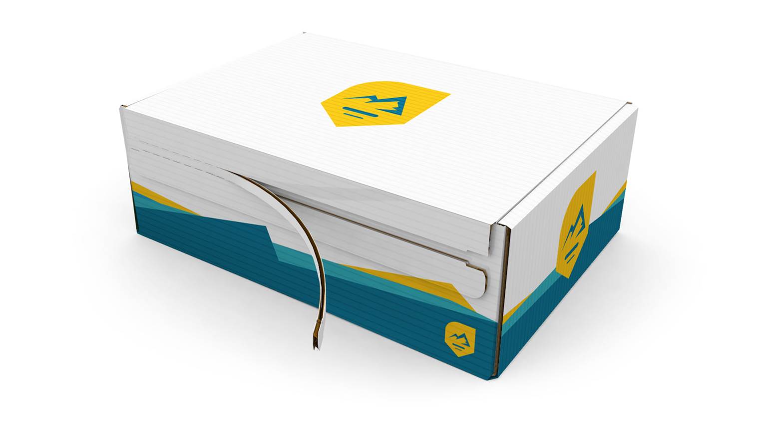 Caja de envío con tira adhesiva abrefácil