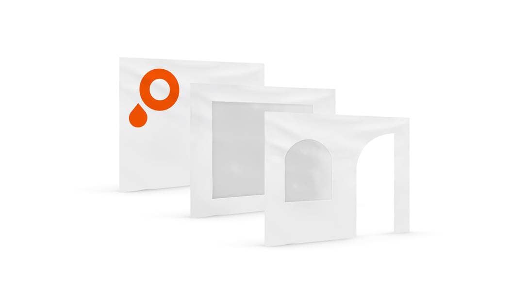 Pared lateral tiendas plegables imagen grupal