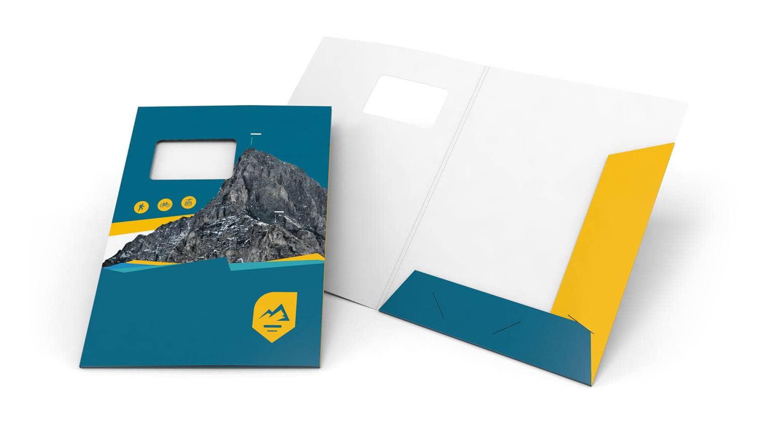 Carpetas con dos solapas, con ventana