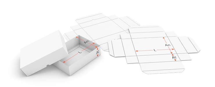 Caja telescópica con tapa